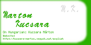 marton kucsara business card