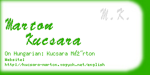 marton kucsara business card